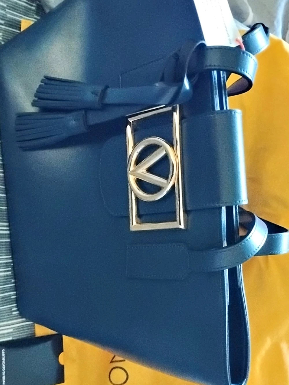 Mario Valentino Delphine Super V Blue Satchel NWT